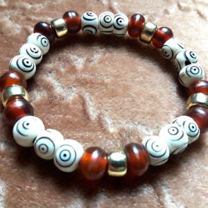 Crotale 336, bracelets mâle en os,corne et laiton.